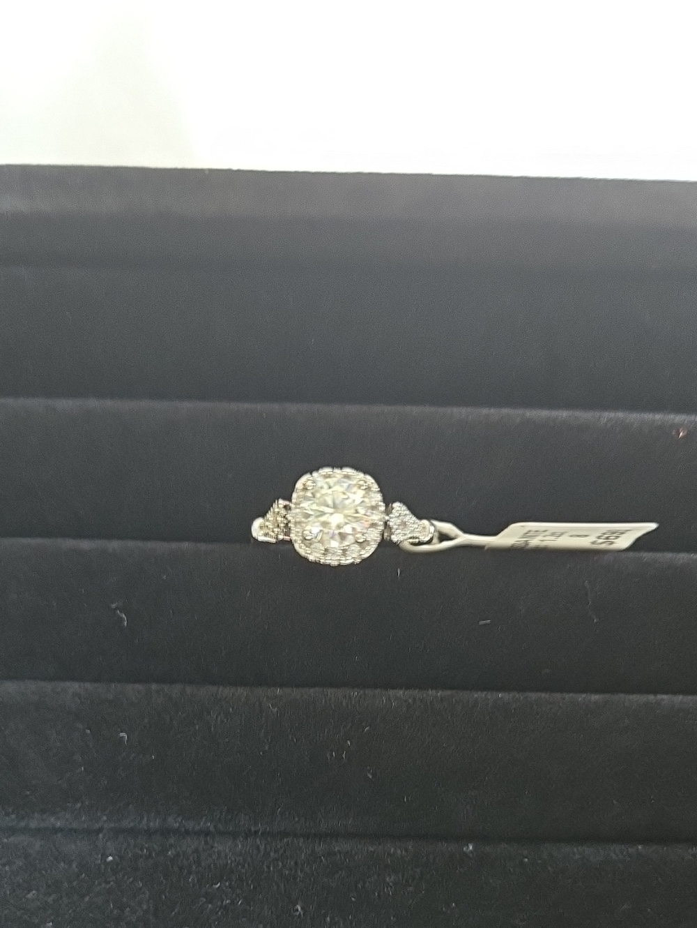Moissanite Halo Engagement Ring in Sterling Silver - Classic Sparkle